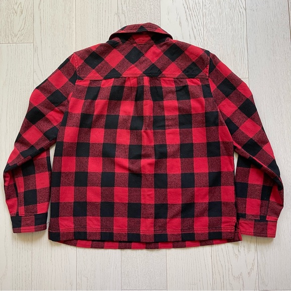 JCrew Wool Buffalo Check Plaid Half Button Up Pullover Shirt Jacket Shacket - Picture 4 of 13